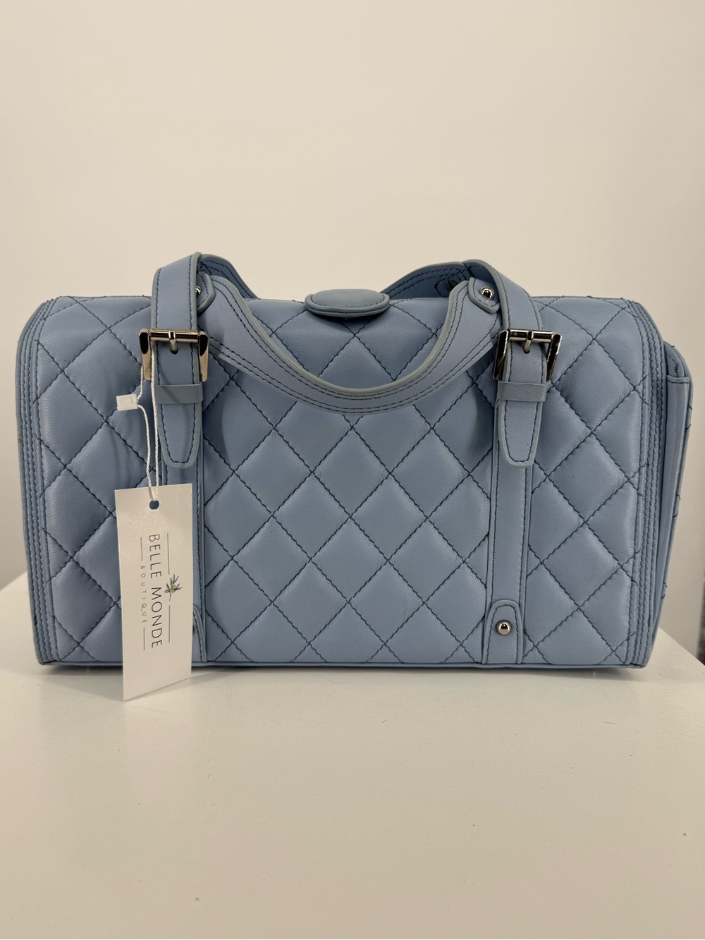 Juliana Collezione Quilted Travel Bag in Light Blue